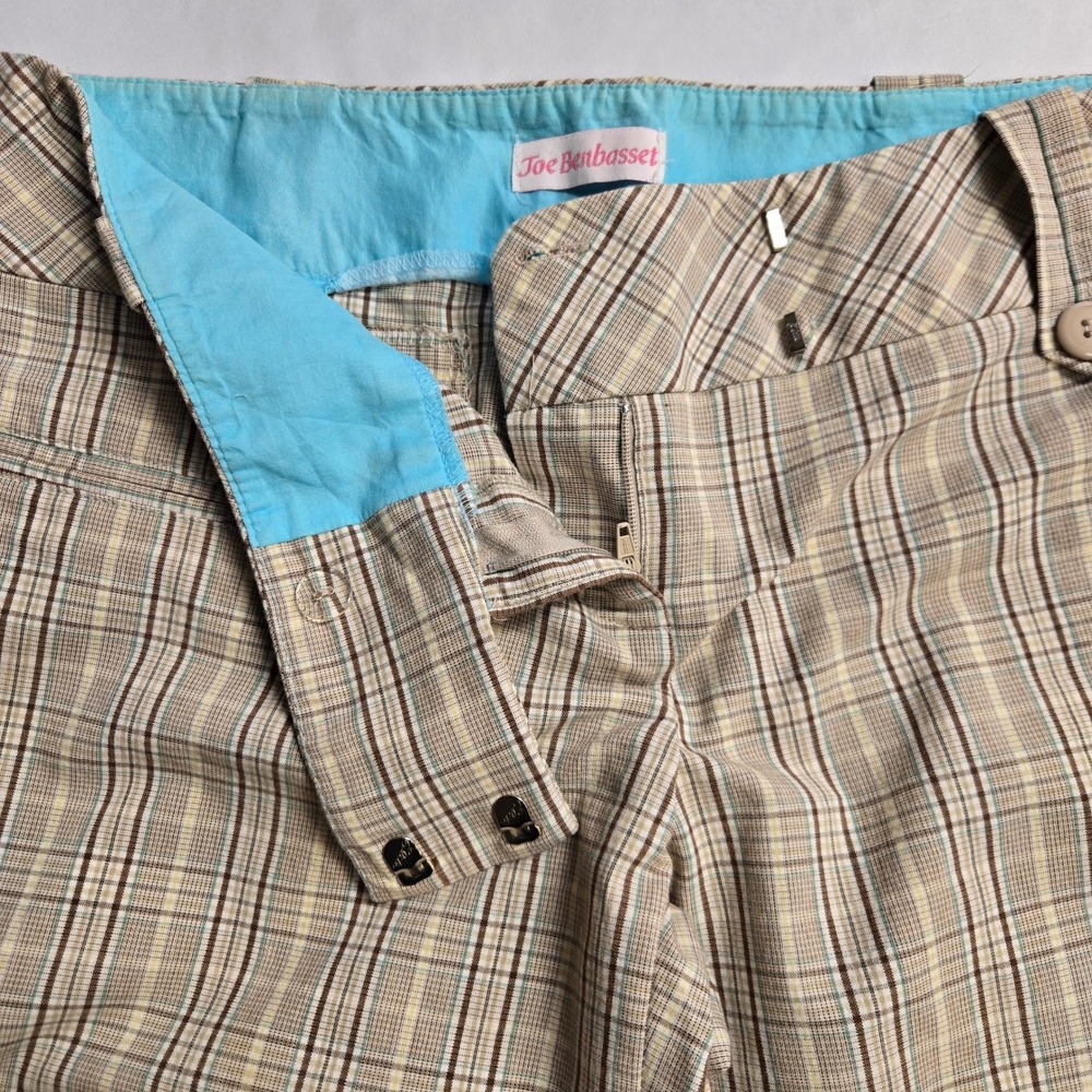 Joe Benbasset Tan Plaid Capri Pants Size 9 Cropped Trousers 2754320 - Picture 5 of 7